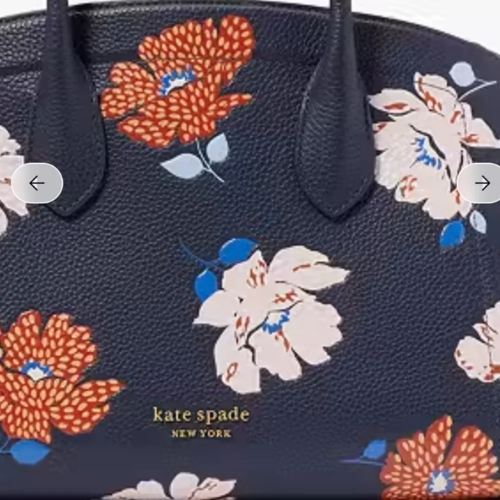 kate spade ♠️ Knott Dotty Floral Embossed Medium Zip-top Satchel bag purse Paris